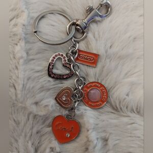Vintage Peach Heart HANGTAG for Handbags Keychain Charm